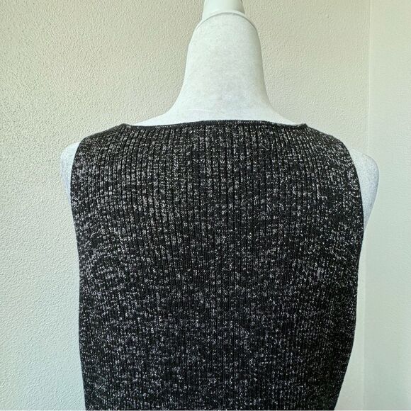 Tower Hill Knit Sleeveless Dress Cardigan Two Piece Black Metallic VTG XL - Picture 13 of 16